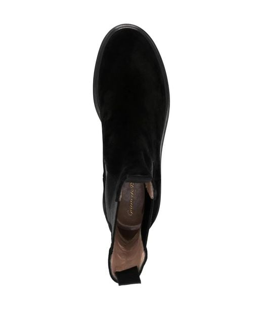 Gianvito Rossi Black Chester Suede Leather Boots
