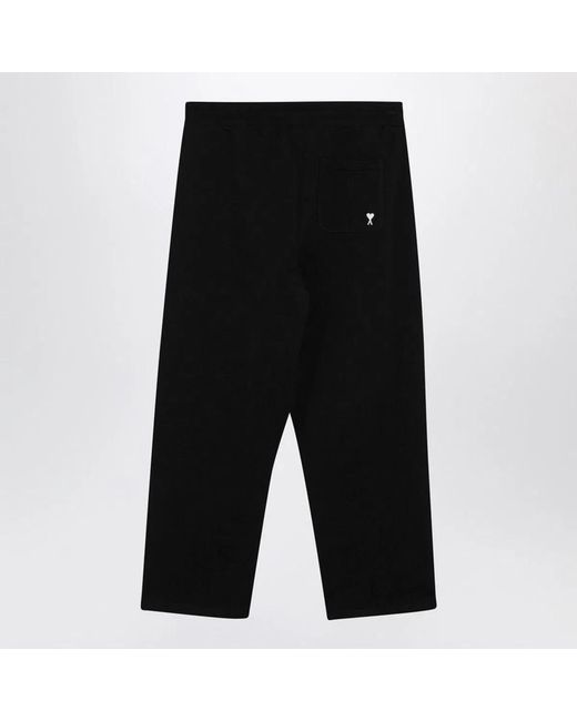 AMI Black Ami De Coeur Cotton Sweapants for men