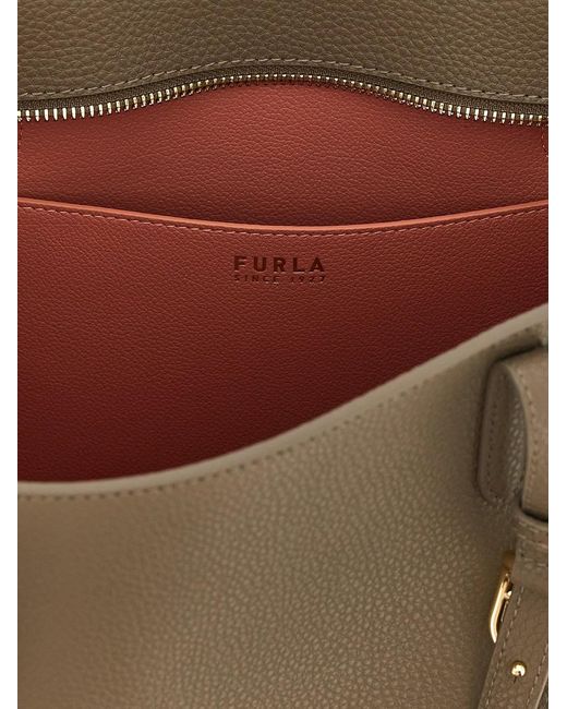 Furla Gray Ava M' Shopping Bag