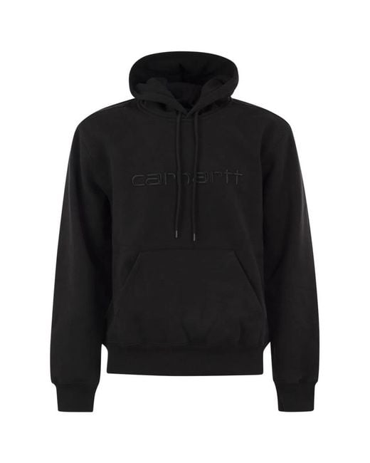 Carhartt Black Hoodie With Embroidered Logo