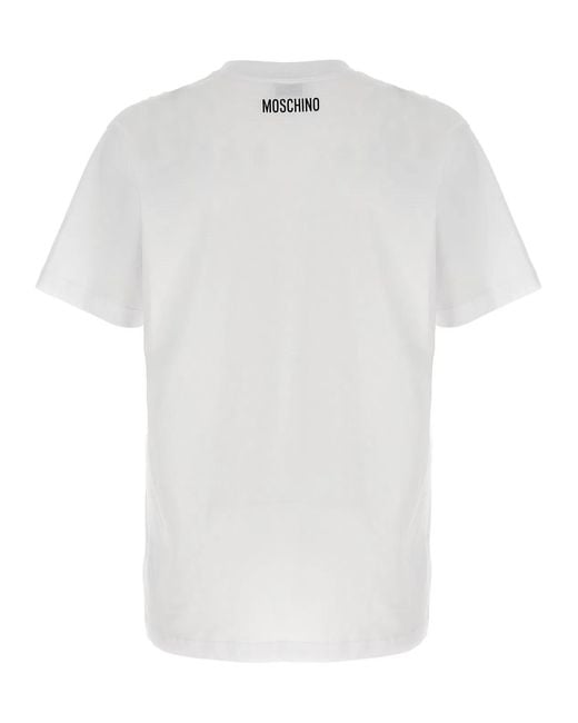 Moschino White Printed T-Shirt for men