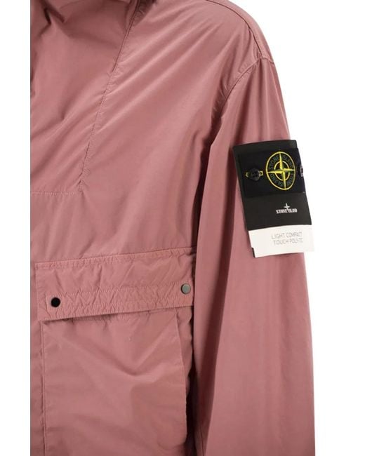 Stone Island Pink Light Compact Touch Poly-Tc Jacket for men