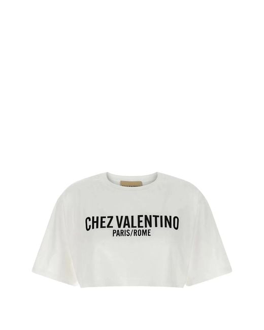 Valentino Garavani White T-Shirt With Chez Print