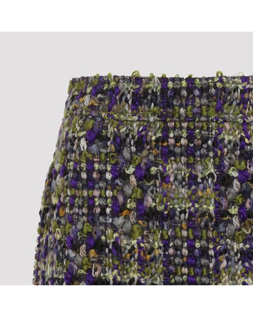 Saint Laurent Gray Kaki Verttweed Mini Skirt
