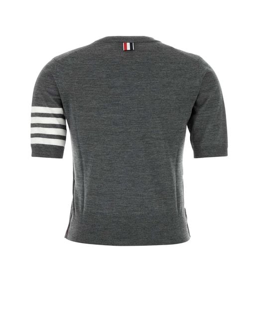 Thom Browne Gray Wool Crewneck Sweater