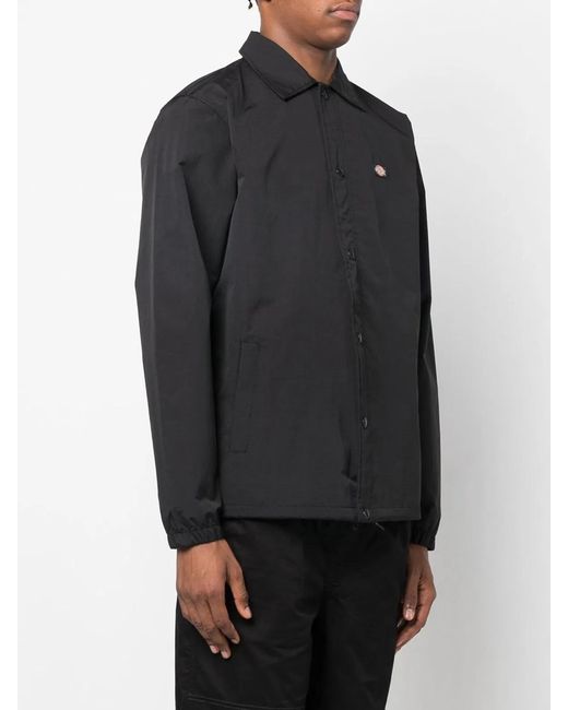 Dickies Black Logo-Patch Long-Sleeve Jacket for men