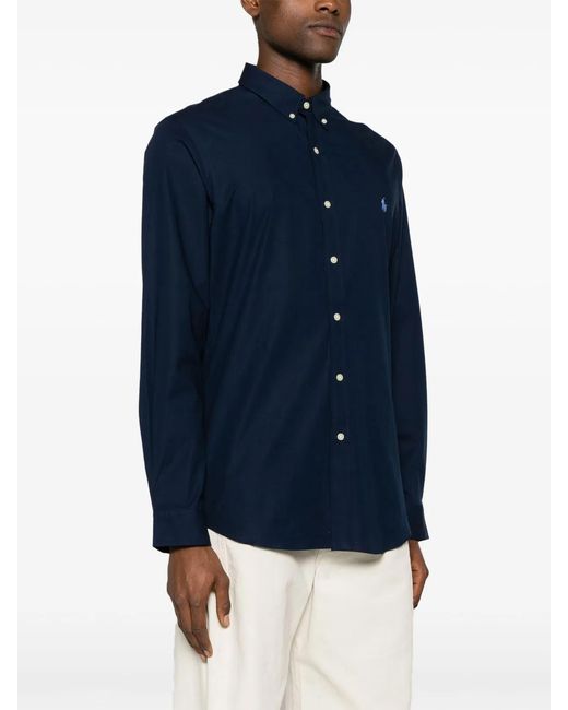 Polo Ralph Lauren Blue Slim Fit Stretch Shirt for men
