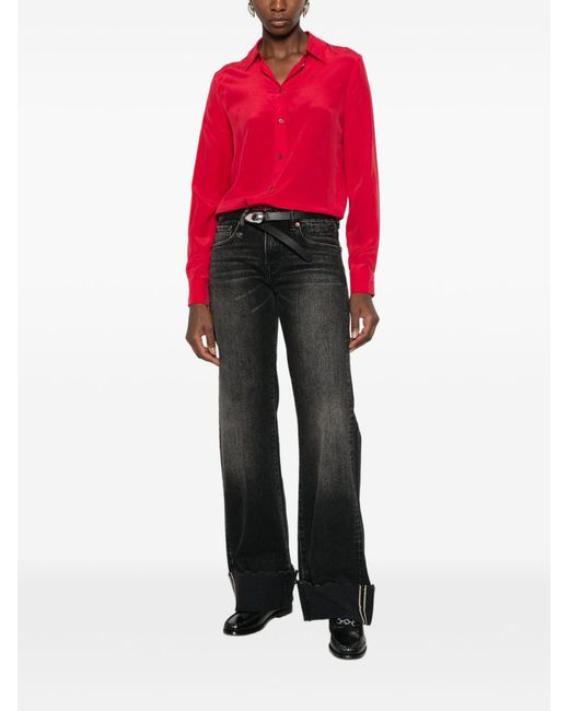 Pinko Red Silk Shirt