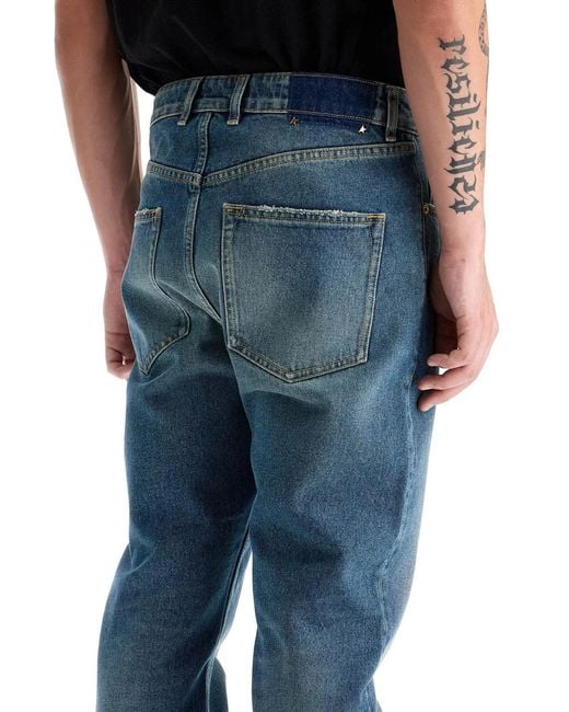 Golden Goose Deluxe Brand Blue Golden M's Happy Medium Stone Washe for men