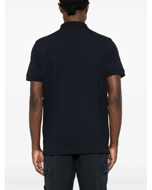 Stone Island Black Slim Fit Cotton Piqué Polo Shirt for men