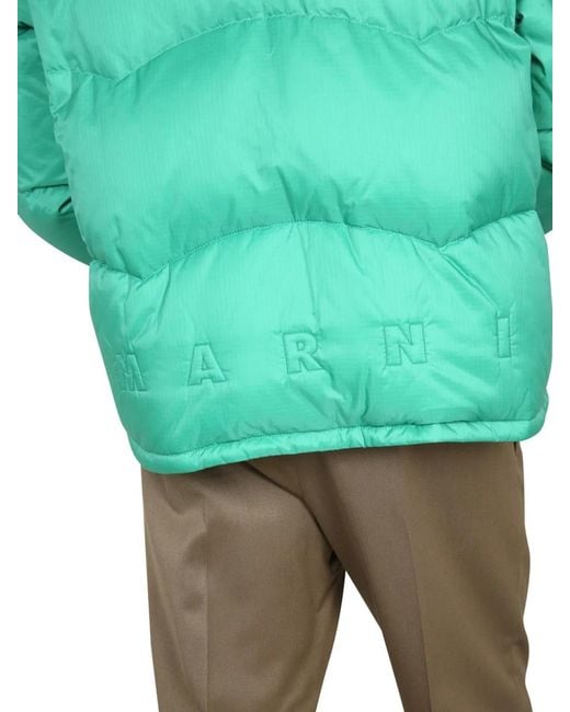 Marni Green Color-Block Down Jacket for men