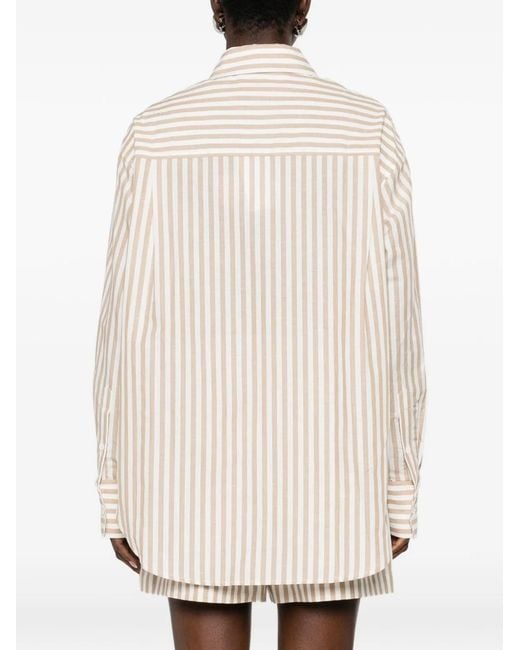 IRO White Azaloa Striped Cotton Blouse