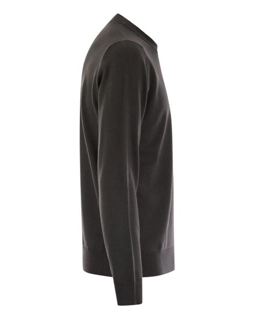 Stone Island Black Crew Neck Sweater With Compass Badge for men