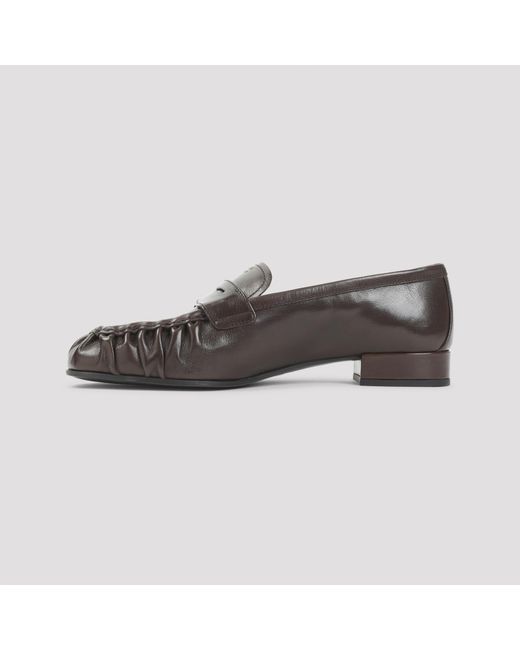 Prada Brown Leather Loafers