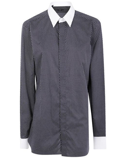 Tom Ford Blue Cotton Printed Diamond Classic Fit Shirt for men