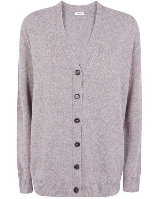 Aspesi Purple Classic Cardigan