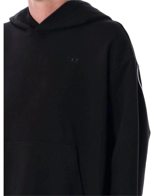 DIESEL Black S-Macs-Hood-Megoval-D Hoodie for men