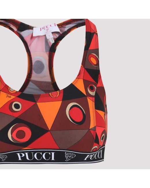 Emilio Pucci Red Polyamide Bra Top