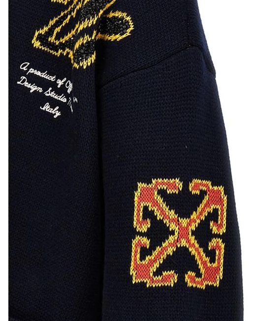 Off-White c/o Virgil Abloh Blue Moon Phase Canvas Cardigan for men