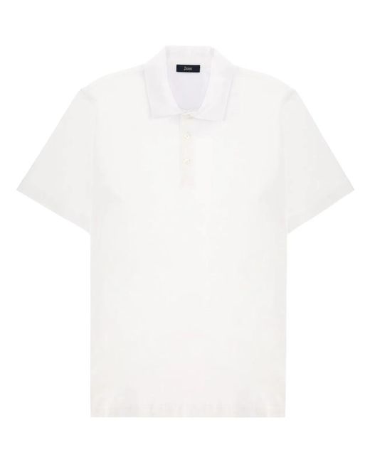 Herno White Cotton Polo for men