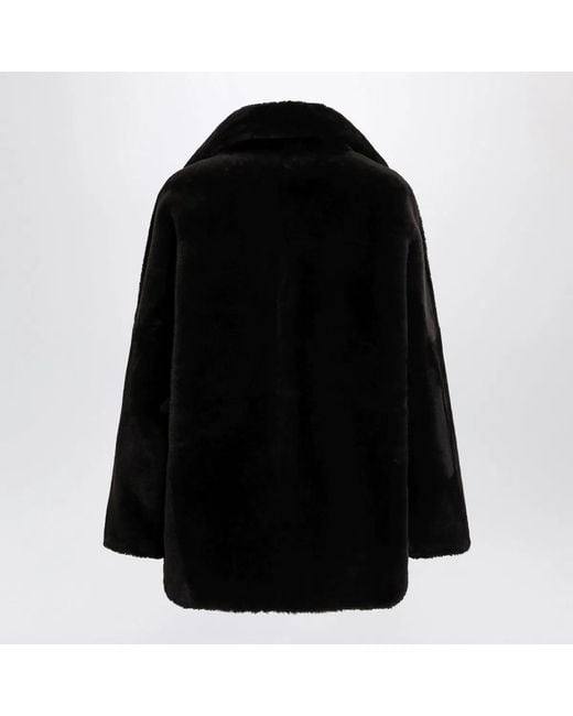 Blancha Black Chocolate Zipup Shearling Jacket