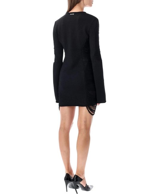 The Attico Black Viscose Mini Dress