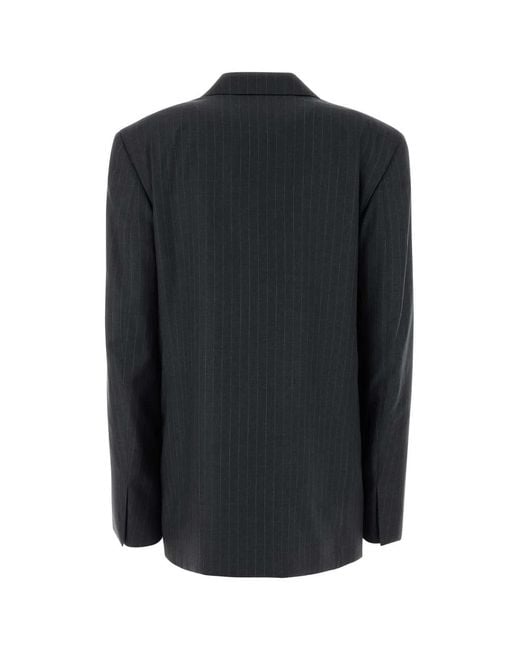Gucci Black Light Pinstripe Wool Jacket