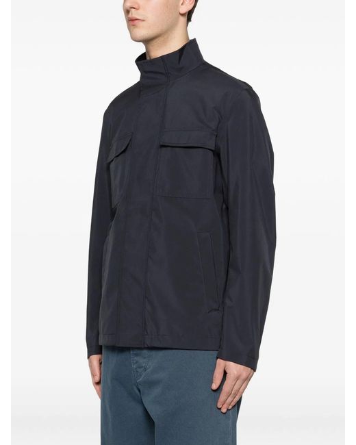 Herno Blue Flap-Pocket Jacket for men