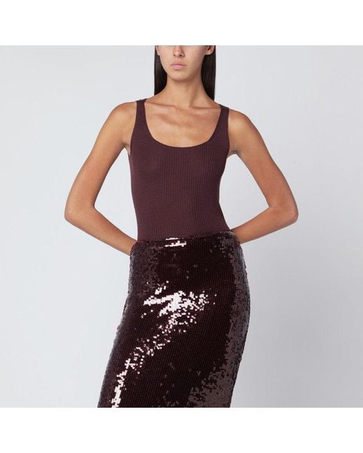 Roberto Collina Purple Eggplant-Coloured Wool Tank Top