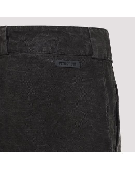 Fear Of God Black Washed Cotton 9Th Utility Pants for men
