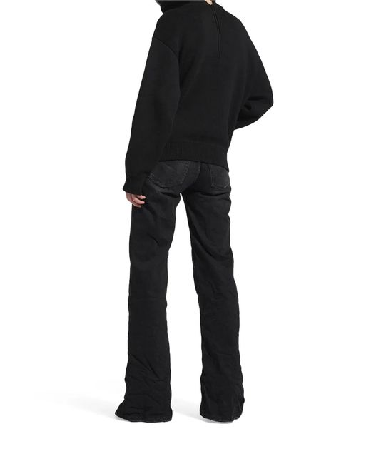 Balenciaga Blue Cotton High-Neck Zip Sweater
