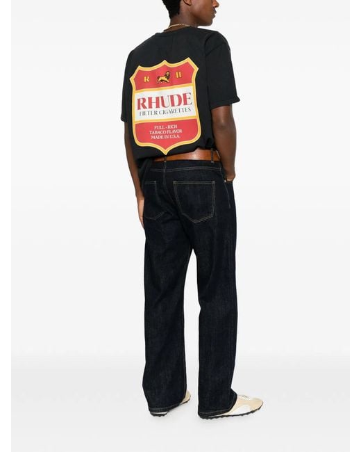 Rhude Black Filtaro Crest Tee for men