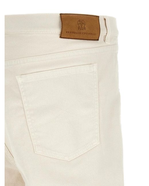 Brunello Cucinelli Natural Garment-Dyed Denim Jeans for men