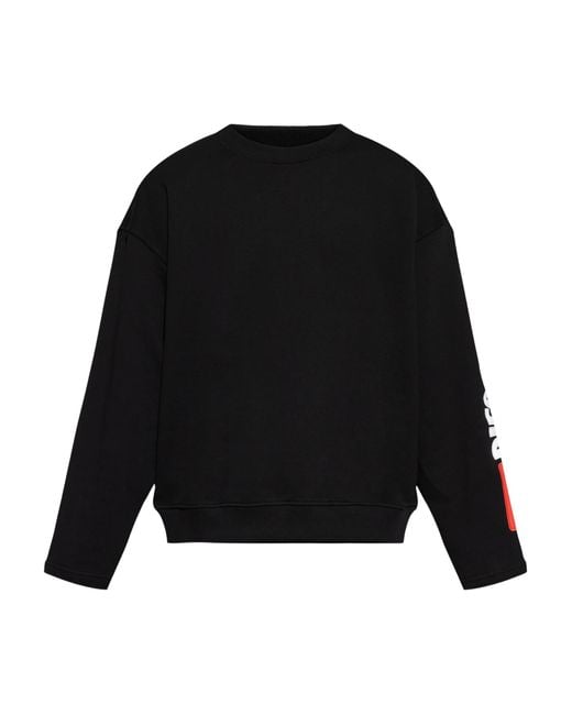 DIESEL Black Logo Sleeve Crewneck for men