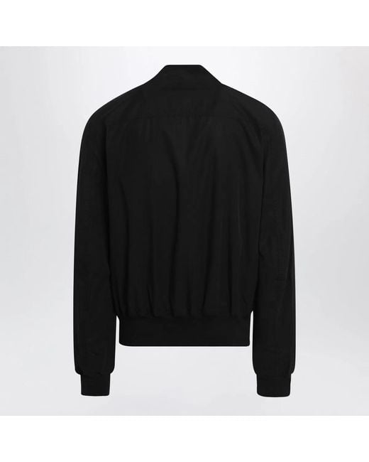 Rick Owens Black Bauhaus Flight Ribbed Cotton Bomber Jacket for men