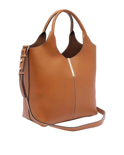 Tod's Brown Calfskin Shoulder Bag