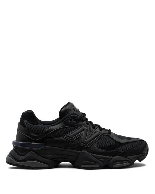 New Balance Black Leather Synthetic Mesh Sneakers