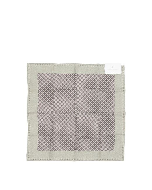 Brunello Cucinelli Gray Silk Pocket Clutch