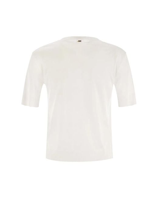 Herno White Lyocell And Cotton T-Shirt