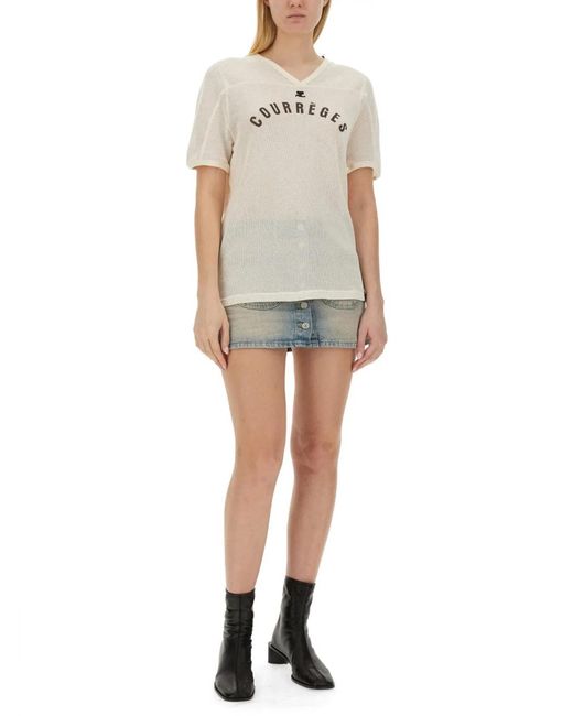 Courreges White Courregès T Shirt With Logo