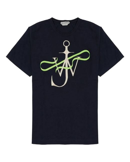 J.W. Anderson Blue T-Shirt Con Logo for men