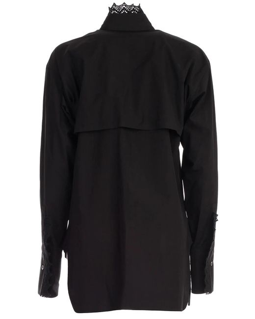 Y's Yohji Yamamoto Black Shirt L/S Collar Lace