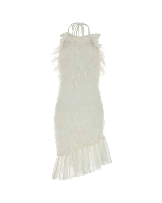 Blumarine White Abito Tulle
