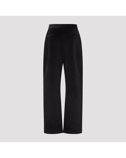 Studio Nicholson Black Espresso Grange Relaxed Curved Leg Trousers