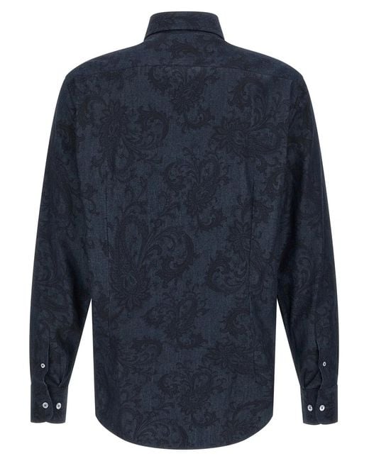 Etro Blue 'Paisley Ramage' Shirt for men