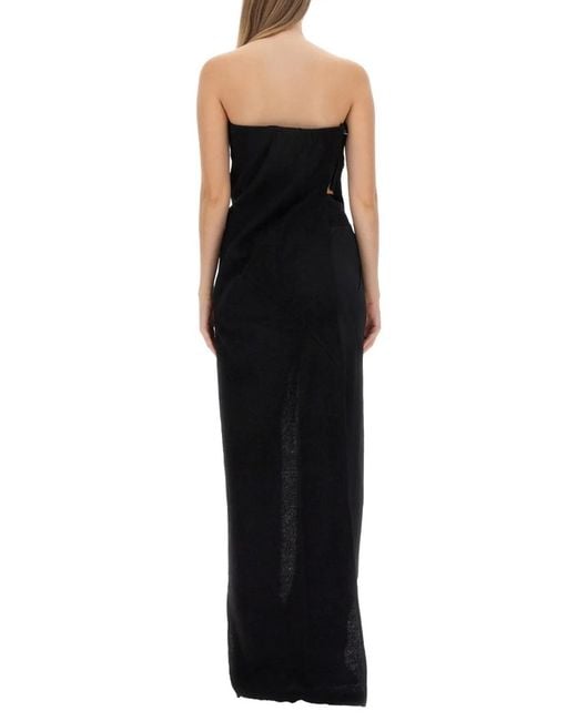 Rick Owens Black Asymmetrical Long Top