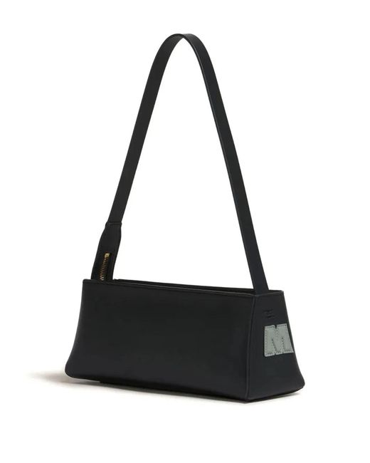 Marni Black Logo-Appliqué Shoulder Bag