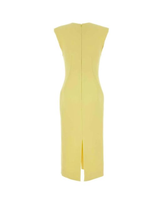 Givenchy Yellow Midi Structured Dress Raw Edge