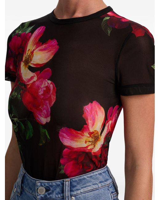 Alice + Olivia Red Printed Top