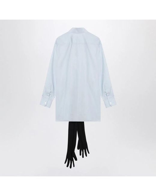 MM6 by Maison Margiela Blue Shirt With Double Sleeves